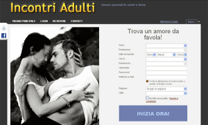 Home page del sito di incontri IncontriAdulti.info